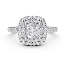 Silvago Jewelry Cushion Cut Engagement Ring 1.49 Ct - Moissanite Ring in 14K White Gold Plated - Proposal Gift for Her - Love Celebration Ring