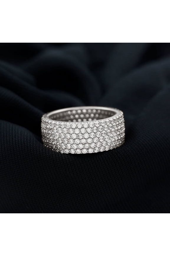 ry White Gold Plated 14K Moissanite Rings for Her - Marquise Cut Excellent 1.36 Ct Moissanite Ring For Women's - Double Enhancers Moissanite Rings for Women's - Double Band Ring