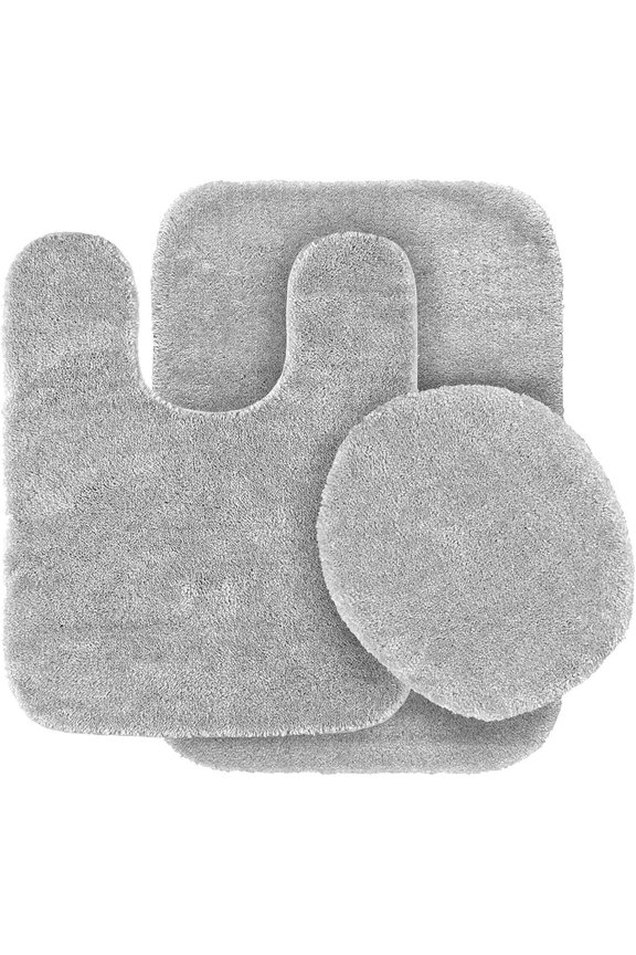 Silver  1 Piece Bathroom rug Non-SliP Bath Mats