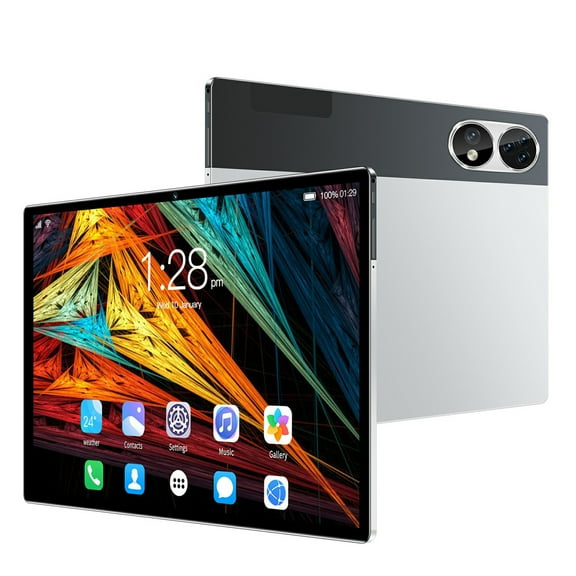Silver 10.1 Inch Android Tablet 4Gb Ram 64Gb Storage 10 Core Ips Hd Display 4G Lte Bluetooth Gps