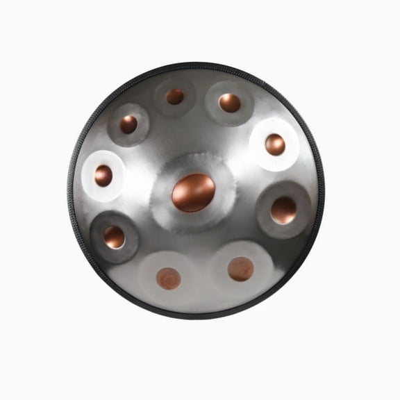 Silver 10-Tone Handpan Compact Easy-Play for Novices, Casual Jamming & Relaxation, Versatile for Meditation & Music Lover Gifts