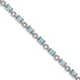thumbnail image 1 of FJC Finejewelers Sterling Silver Blue and Clear Cubic Zirconia Bracelet, 1 of 3
