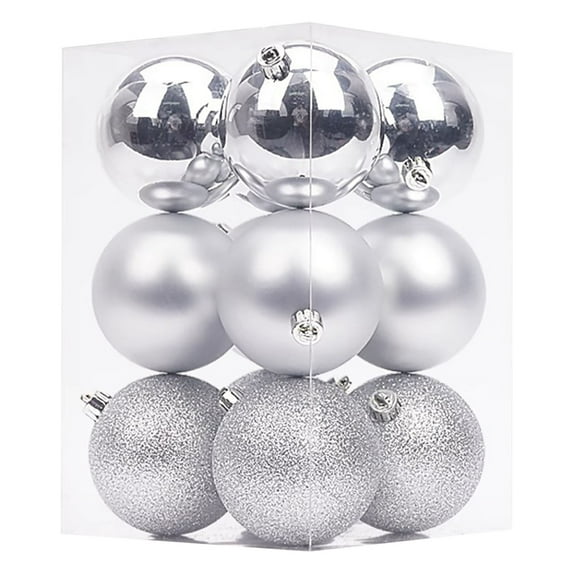 Silver 12-Pack 6Cm Electroplated Christmas Balls, Shiny Tree Ornaments
