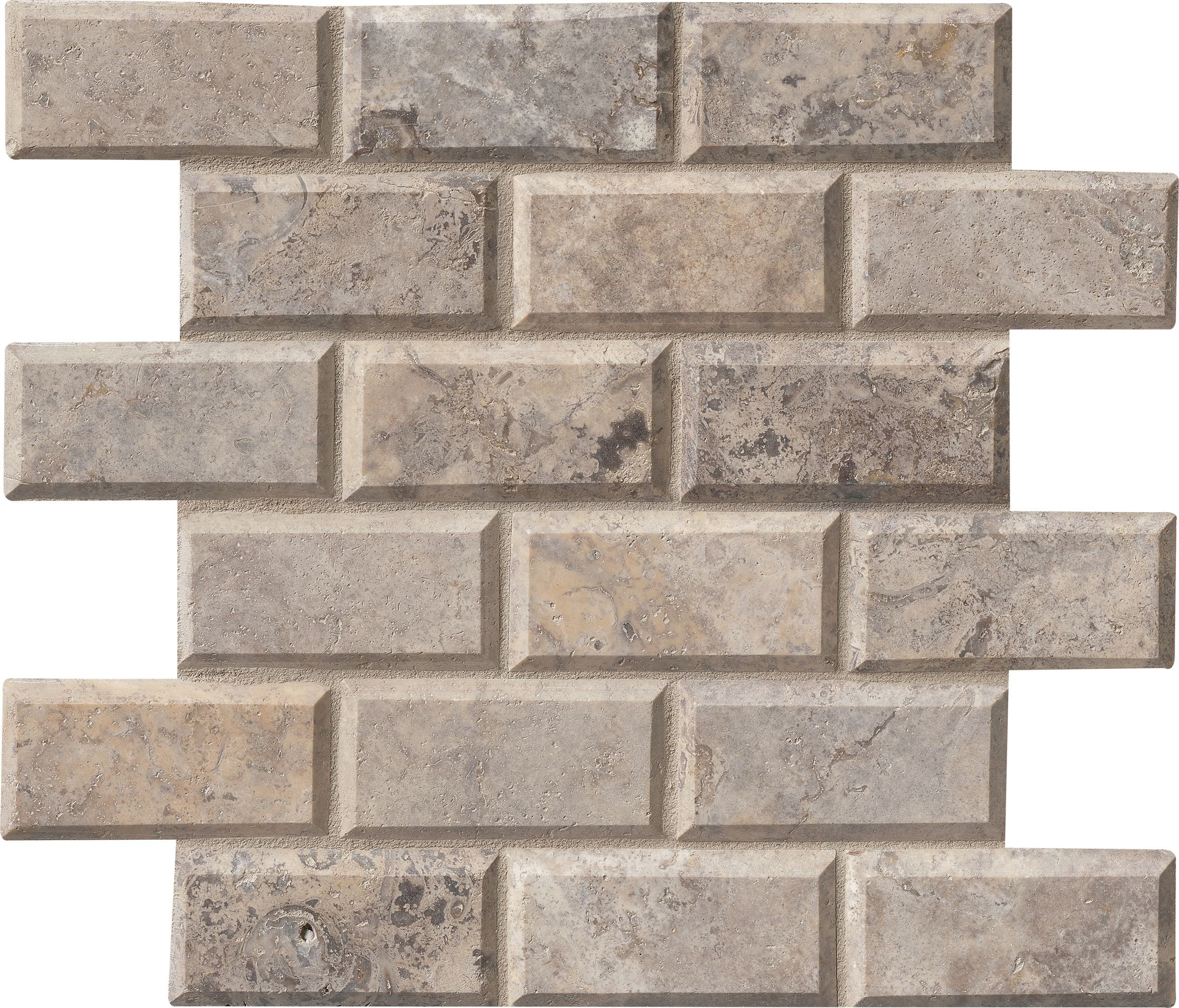 Silver 12 in. x 12 in. x 10 mm Honed Travertine Mesh-Mounted Mosaic Wall Tile (10 sq. ft. / case)