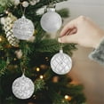 thumbnail image 1 of Silver 12Pcs Lace 6Cm Christmas Ornament Balls, Shatterproof Red Pink White Green Silver Decorative Hanging Balls For Xmas Tree Home Party Decor, 24X24X6Cm Pack, 280G Weight, Festive Holid, 1 of 6