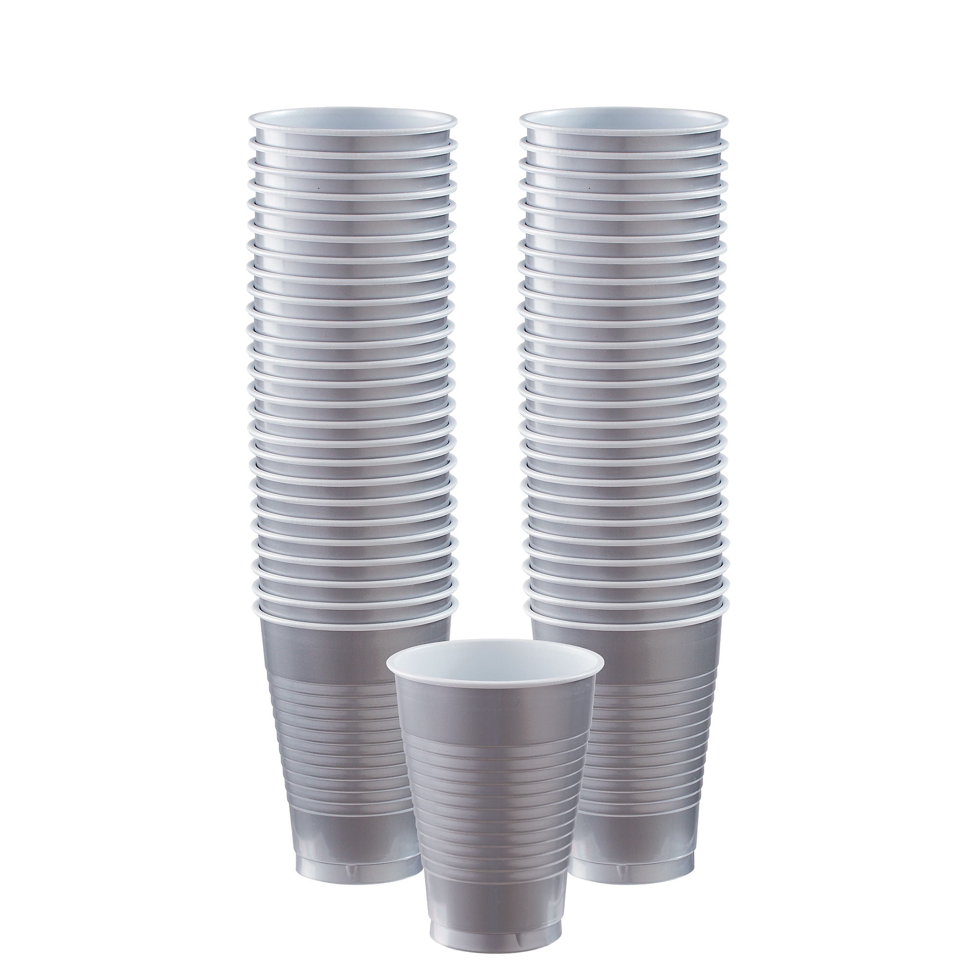 Silver 12oz. Plastic Cup (50 Pack) - Party Supplies - Walmart.com
