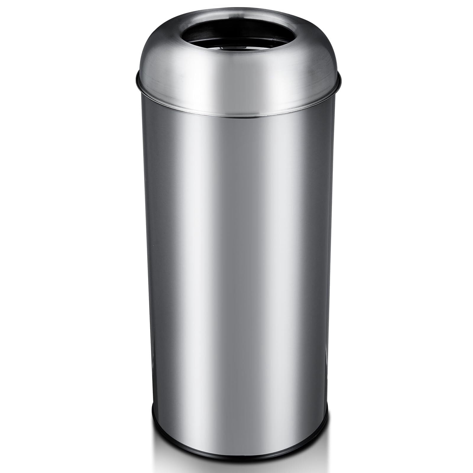 Silver 17 Gal / 65L Open Top Trash Can Commercial Grade Heavy Duty Tall ...