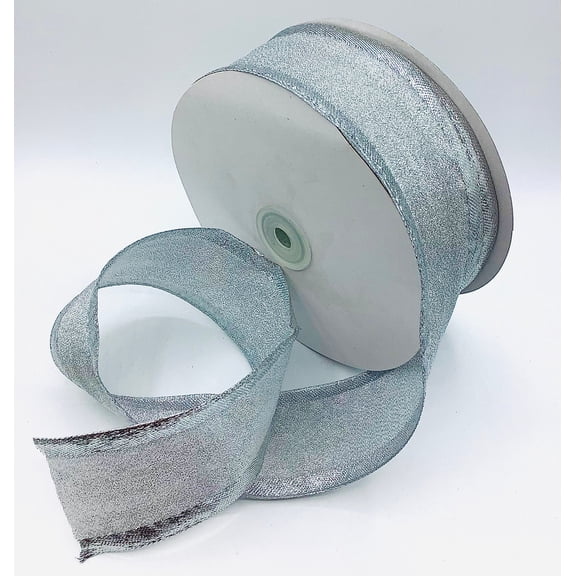 Silver 2-1/4" Metallic Wire Edge Ribbon