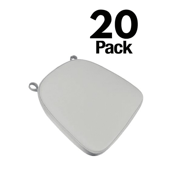 Silver 2" Thick Chiavari Chair Pad, Seat Cushion with Velcro Straps , 20 Pad Bundle by Chivari