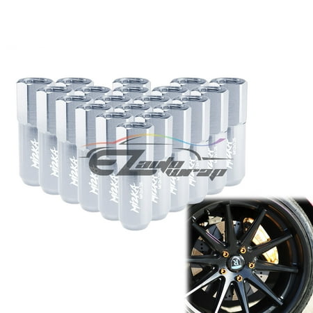 Silver 20 PCS M12X1.25 Lug Nuts Extended Tuner Aluminum Wheels Rims Cap WN02 Mi2KA