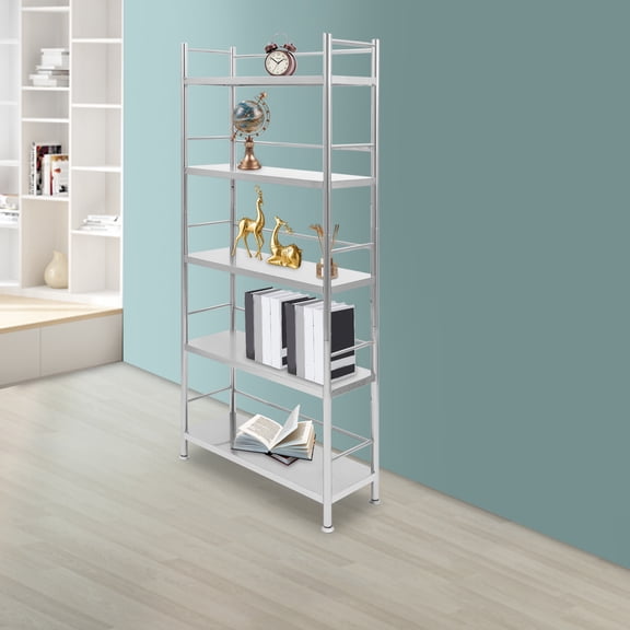 Silver 201 Stainless Steel 70x26x160cm Shelf 5-Story Adjustable Kitchen And Bathroom Storage Rack