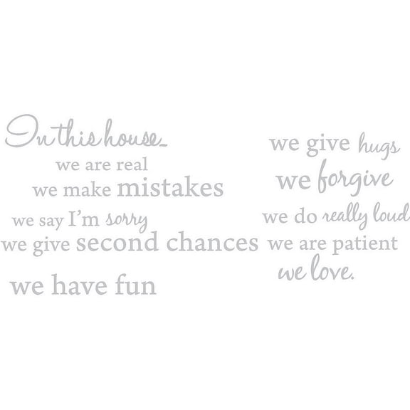 Silver 27" x 30" In this house, We are Real... Vinyl Wall Art Home Decor Decal Sticker