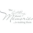 thumbnail image 1 of Silver 29" x 13" Decaltor BEST THING ABOUT MEMORIES Quotes Sayings Words Art Decor Lettering Vinyl Wall Art Inspirational Uplifting, 1 of 1