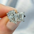 thumbnail image 1 of Silver 2Ct Pear Cut Diamond Women's Engagement Ring 14K White Gold Plated, 1 of 4