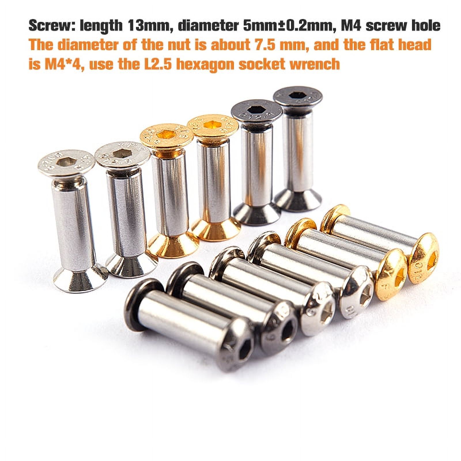 (Silver)2Pcs M4 Knives Screw Rivet For DIY Material Knife Handle Plate