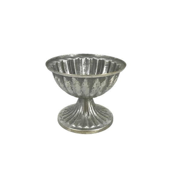 Silver 3.7X3.5X4.5In Bronze Iron Vase Retro Design For Flowers Wedding Centerpiece Home Office Table Decoration