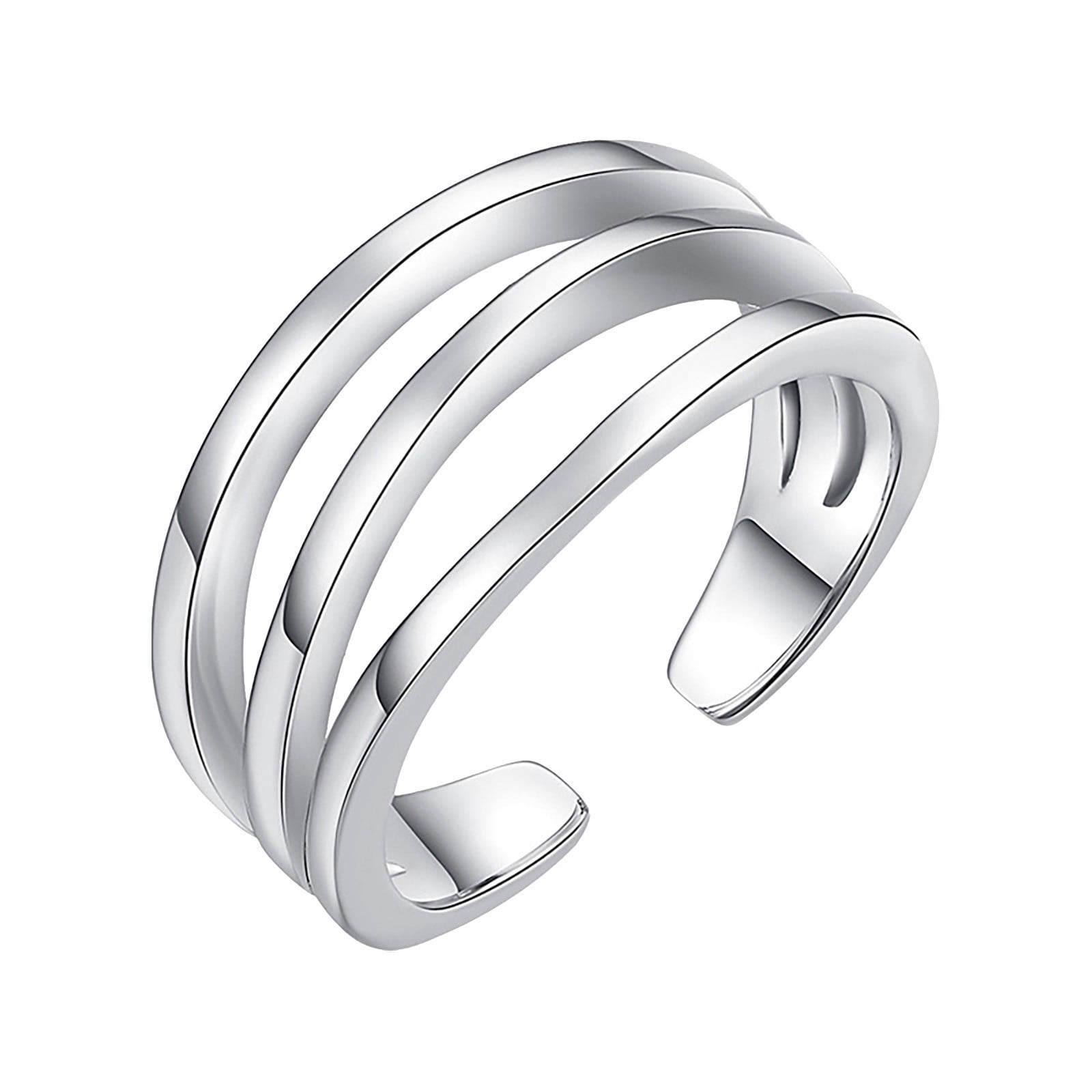 Silver 3 Adjustable Toe Band Ring Adjustable Opening Foot Ring Opening