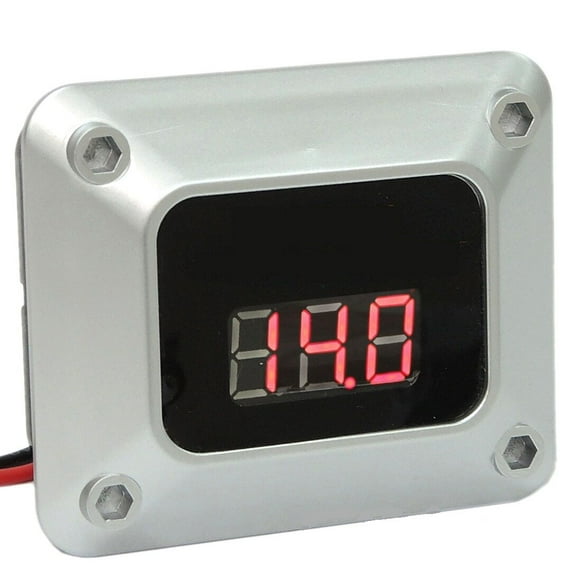Silver 3 Digit Red LED 12v Rectangle Digital Voltmeter Car Marine RV Audio SUV