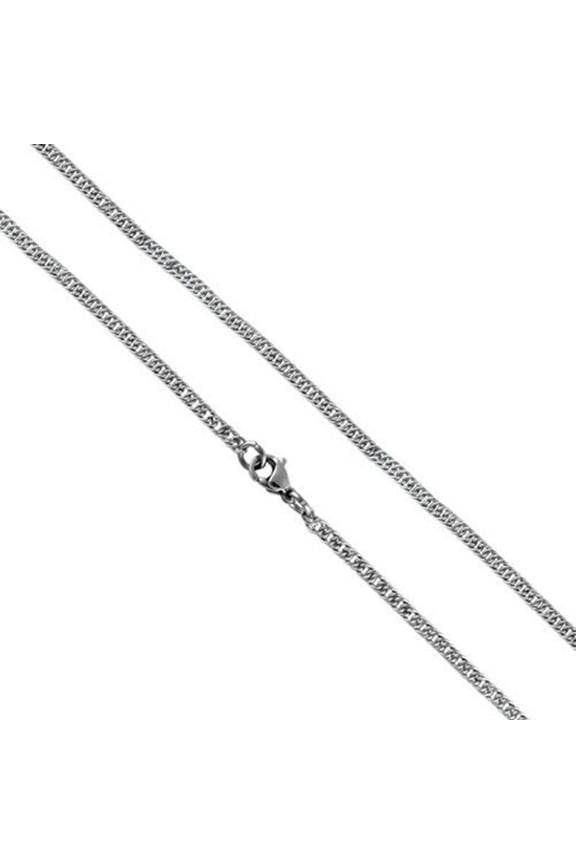 Silver 316L Stainless Steel Tight Link Curb Chain Necklace 2.7mm Unisex Fantasy Forge Jewelry