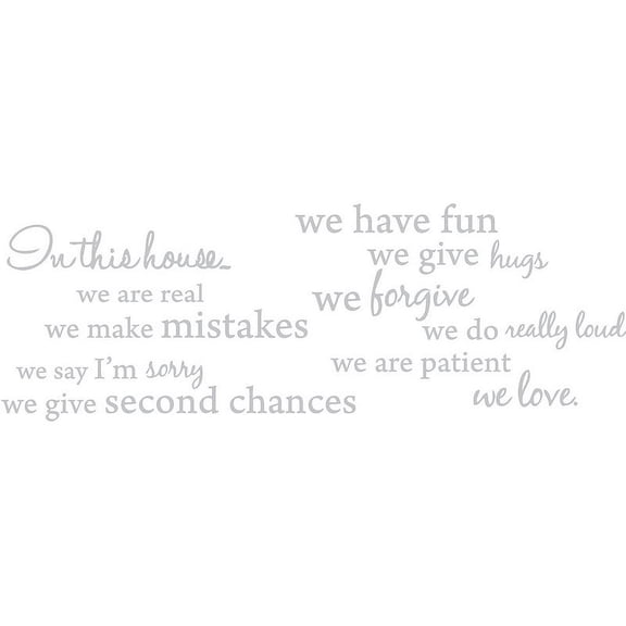 Silver 37" x 40" In this house, We are Real... Vinyl Wall Art Home Decor Decal Sticker