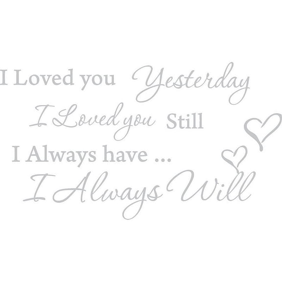 Silver 39" x 22" I Loved you Yesterday I love you still Vinyl wall art Inspirational quotes and saying home decor decal sticker