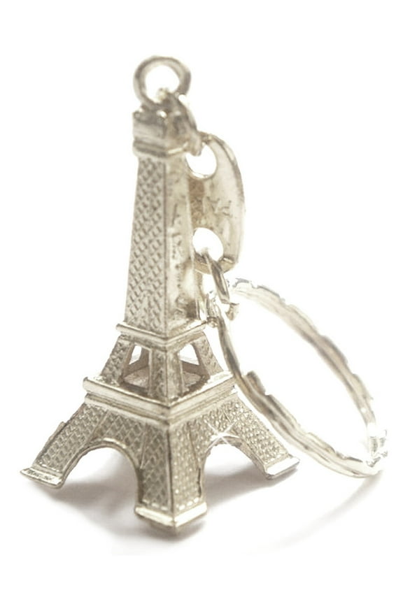 Silver 3D Eiffel Tower Key Chain