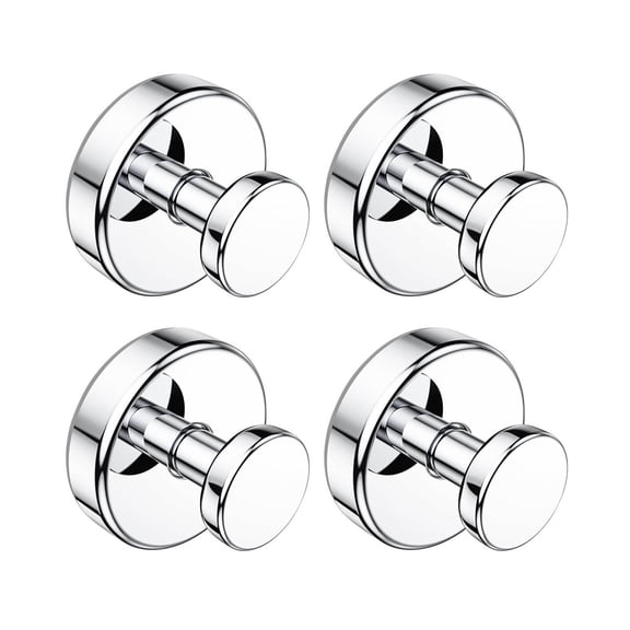 Silver 4-Piece Stainless Steel Suction Cup Hooks, No Drill Wall Mount For Kitchen Bathroom, 6Cm Each