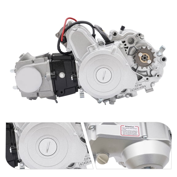 Silver 4 Stroke Engine Motor, 110cc Engine Motor, Auto Transmission Single Cylinder Engine For 50cc/70cc ATV