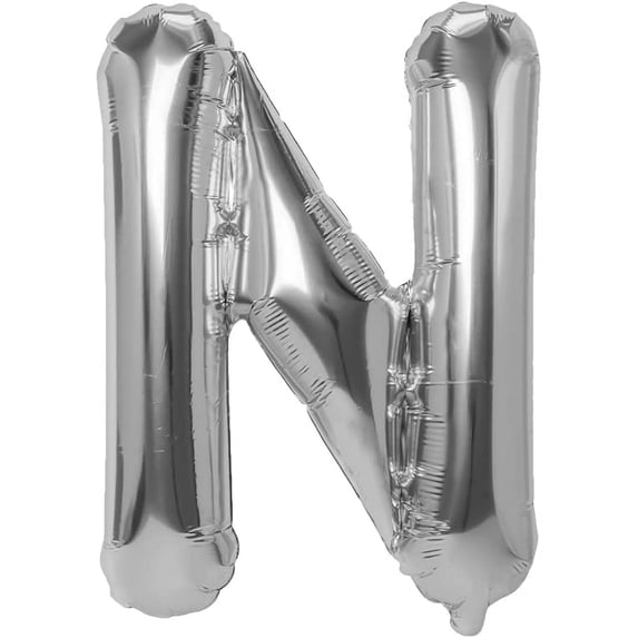 Silver 40 Inch Foil Letter Balloon - Stunning Decor for Unforgettable Celebrations (N)