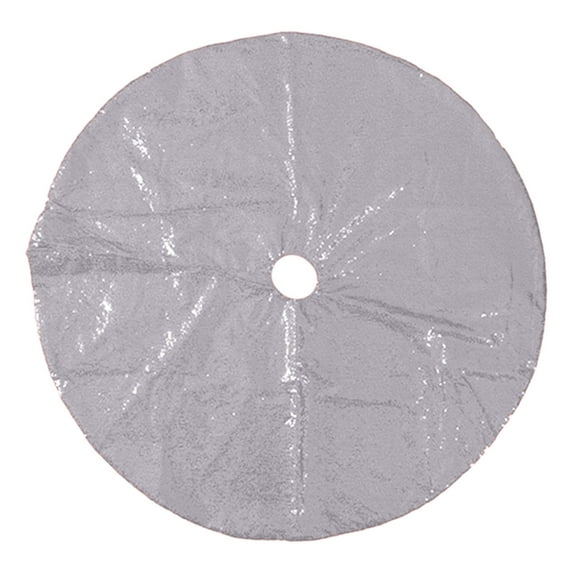 Silver 48 Inch Sparkling Christmas Tree Skirt Round Home Decor Holiday Mat Shiny Xmas Tree Floor Cover for Festival Decoration