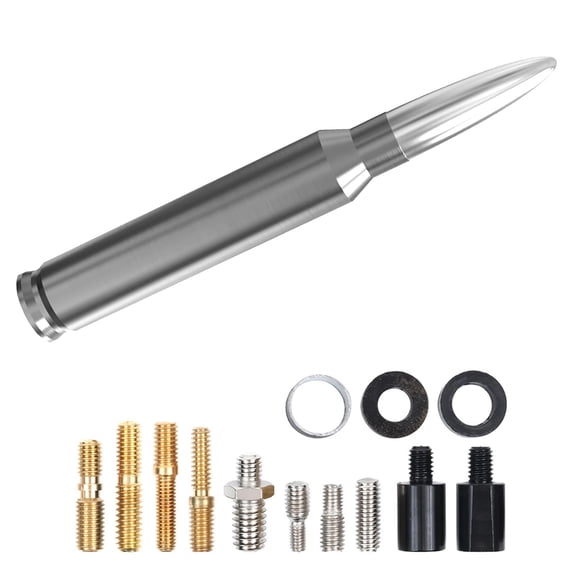 Silver 5.3-Inch Aluminum Bullet Antenna,Suitable for Chevrolet Silverado,Ford,Jeep Cfically for Optimizing FM/AM Reception
