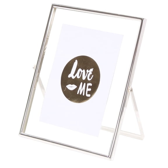 Silver 5x7'' Floating Frame,For Photo Sizes(3.5 x5'' 4x 6" 5x7'')Metal Lace Edge Frames Adjustable Tabletop/Shelf Photo Frame,for Thanksgiving,WeddingThanksgiving,Christmas