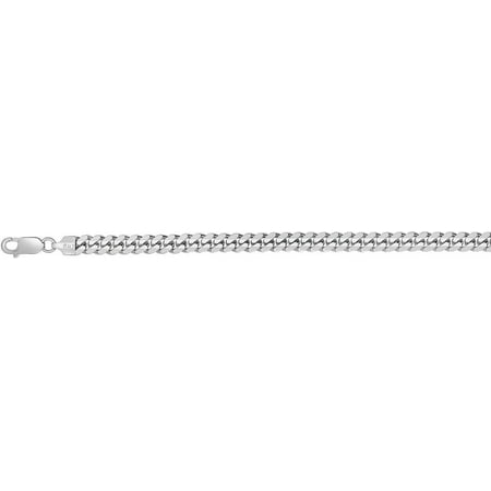 Silver 6.3mm Miami Cuban Chain with Box Lock. Item is rhodium plated. Bracelet