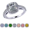 thumbnail image 1 of NANA Jewels 2ct Pure Brilliance Zirconia Halo Engagement Ring-Cushion Cut-April-8, 1 of 7