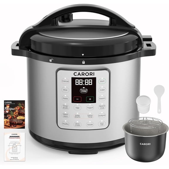 Silver 8 Quart Pressure Cooker with 1200W Multi-Function Saut Steam Yogurt Sterilize Capabilities Bestseling
