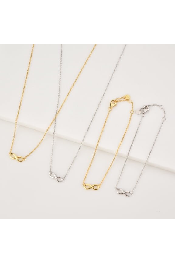 Silver 8-shaped Thin Chain Multi-row Adjustable Buckle Simple Bracelet