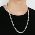 thumbnail image 1 of Silver 8MM Bead Ball Chain Necklace: Handmade Alloy Hollow Bead Necklace, 1 of 7