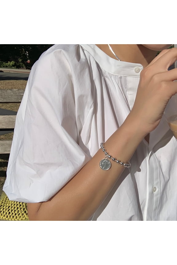[Silver 925] All Sterling Silver Coin Bracelet