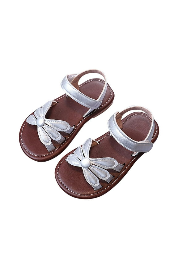 Silver Active Lifestyle Kids Sandals With Non-Slip Outsole And Adjustable Strap, Great For Wear