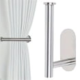 thumbnail image 1 of Silver Adhesive Curtain Holdbacks, No Drill Curtain Tie Backs Hooks for Drapes, Wall Mounted Metal Curtain Holders, Damage-Free Stylish Curtain Tiebacks, 1 of 5