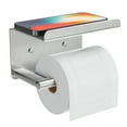 thumbnail image 1 of NIFFGAFF Silver Adhesive Toilet Paper Holder with Phone Shelf, Wall Mounted Toilet Paper Roll Holder, Rustproof No Nail Toilet Roll Holder with Shelf, Toilet Tissue Holder, 1 of 7