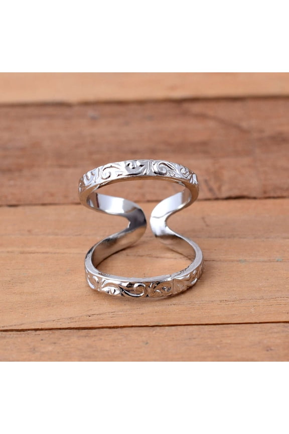 Silver Adjustable Ring Handmade 925 Sterling Silver Swan Neck Open Statement Ring for Women Fashion Jewelry Gift for Her