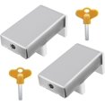 thumbnail image 1 of Silver Adjustable Sliding Window Lock (2 Pack) with Key, Security Design, 1 of 4
