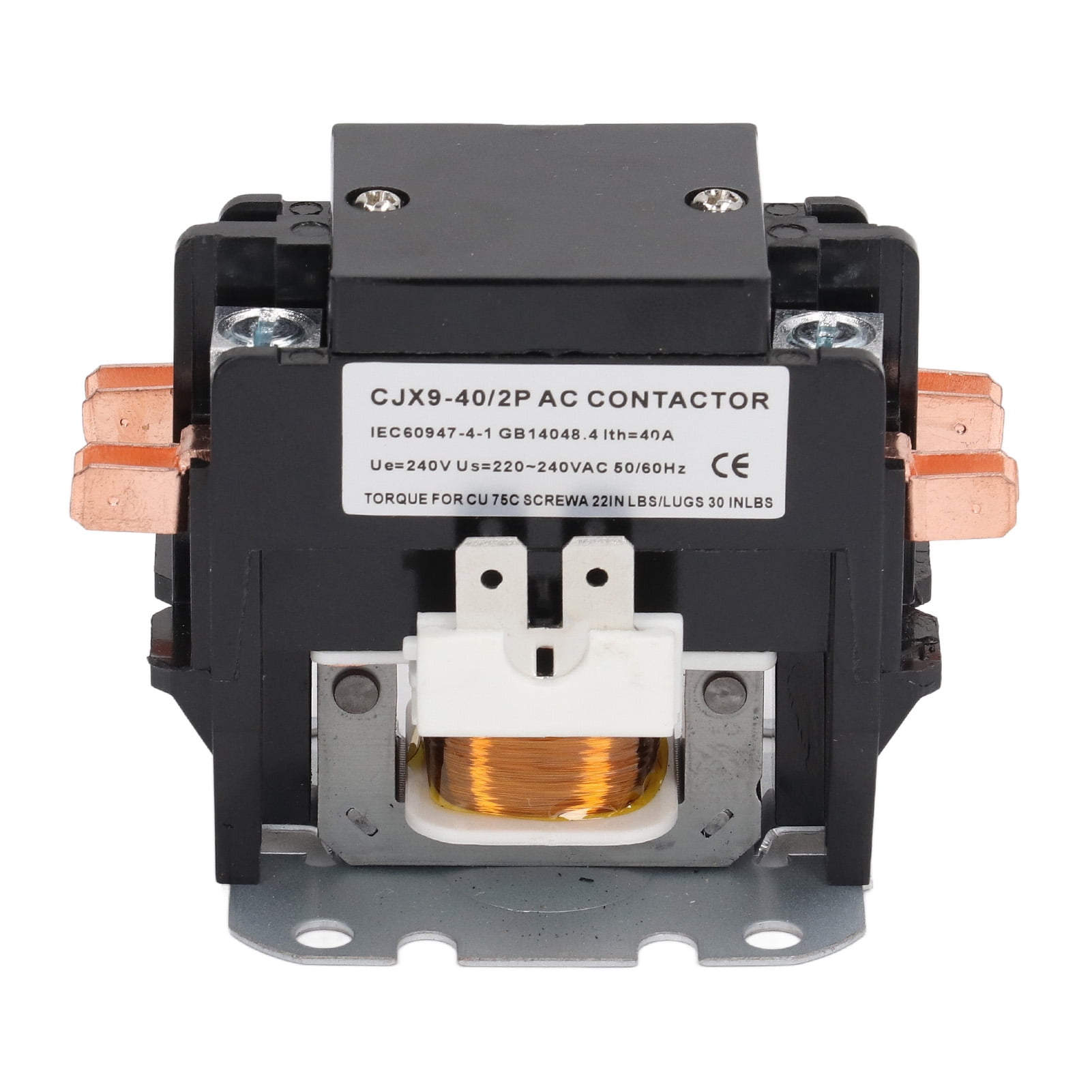 Silver Alloy AC Contactor, 40A 2P 40, PP Shell, Quick Response, 240V, Air Conditioner Contactor, High-Reliability, Low-Voltage Contact, Fast Switching for Efficient Cooling Systems