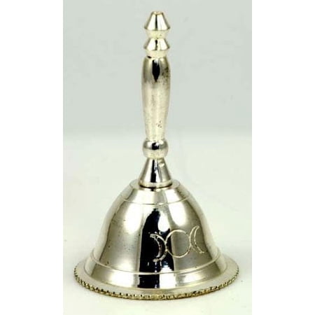Silver Altar Bell with Triple Moon Design