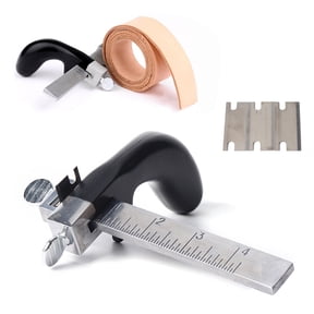 Silver Aluminum Alloy 5.5x4.3x0.79-Inch Leather Slitting And Slitting Machine Three-Head Adjustable Hand Leather Cutting Tool