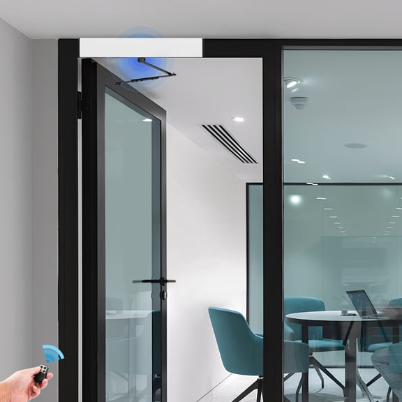 Silver Aluminum Alloy 52*8.2*9.5cm Automatic Flat Door Opener 242lb Load-Bearing Anti-Pinch Electric Sliding Door Driver