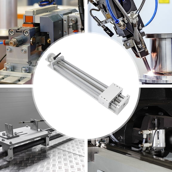 Silver Aluminum Alloy Carbon Steel 400mm Stroke Manual Linear Guide Rail Slider Precision Slide Table