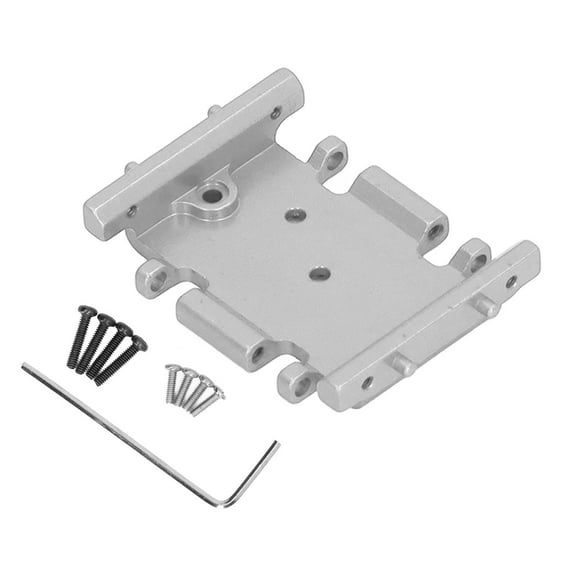 Silver Aluminum Alloy Medium Wave Box Chassis - Upgrade Part for 1/24 Scale RC Cars