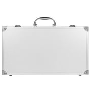 Silver Aluminum Briefcase with Lock - Hard Toolbox Double Key Storage Case